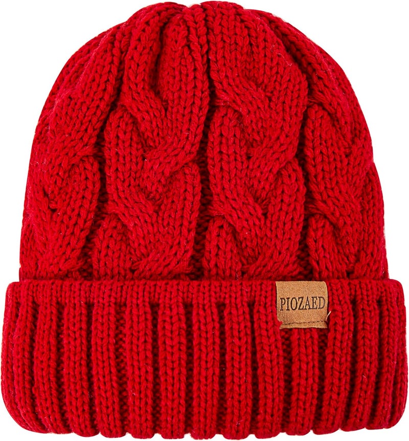 PIOZAED Womens Winter Knitted Beanie Hat Knit Warm Skull Cap Skull Cap Beanie for Women 2 Packs - Image 3